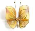 Декоративний метелик маленький аксесуар для штор і тюлей смугаста золота 12*9 см