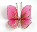 Декоративная бабочка маленькая розовая аксессуар для штор и тюлей 12*9 см