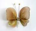 Декоративний метелик для штор і тюлів маленький салатово-коричневий 12*9 см