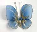 Декоративний метелик маленький аксесуар для штор і тюлей синій 12*9 см