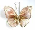 Бабочка средняя бежевая полосатая 19*13 см декоративная для штор и тюлей - фото 1 - id-p63378197