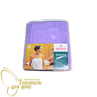 Парео для сауни жіноче + капюшон, 70*140, бузковий