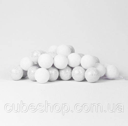 Тайська LED-гірлянда "White-Silver" (35 кульок)