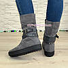 Замшеві черевики жіночі на товстій підошві, декоровані ремінцями, фото 2