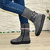 Замшеві черевики жіночі на товстій підошві, декоровані ремінцями, фото 4