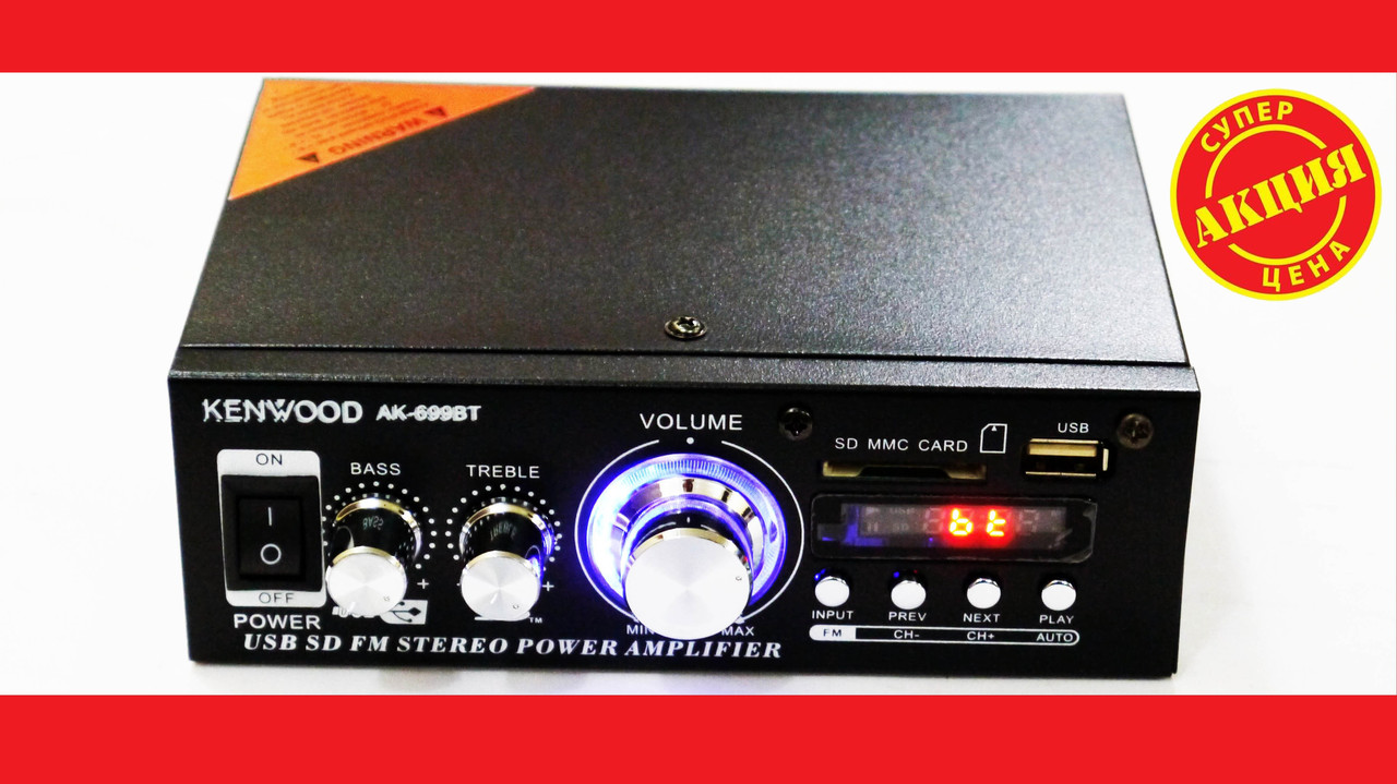 Усилитель звука AK-699BT FM USB 2x150W Блютуз - фото 2 - id-p780494026
