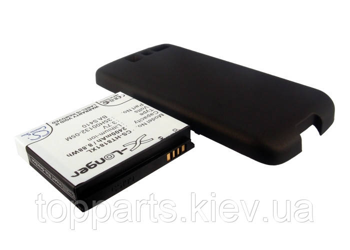 Акумуляторна батарея CameronSino для смартфона HTC Desire, 2400mAh/8.88 Wh, з кришкою чорного кольору