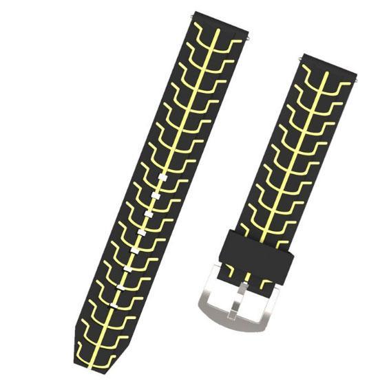 Силіконовий ремінець Primo Splint для годин Samsung Galaxy Watch 46 mm SM-R800 - Black&Yellow