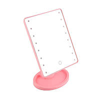 Дзеркало для макіяжу MHZ Magic Makeup Mirror R86667 з LED-підсвіткою, рожеве