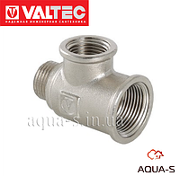 Тройник переходной Valtec DN 3/4"х1/2"х1/2" (ВВН) НИКЕЛЬ (Италия) VTr.134.RN.050404