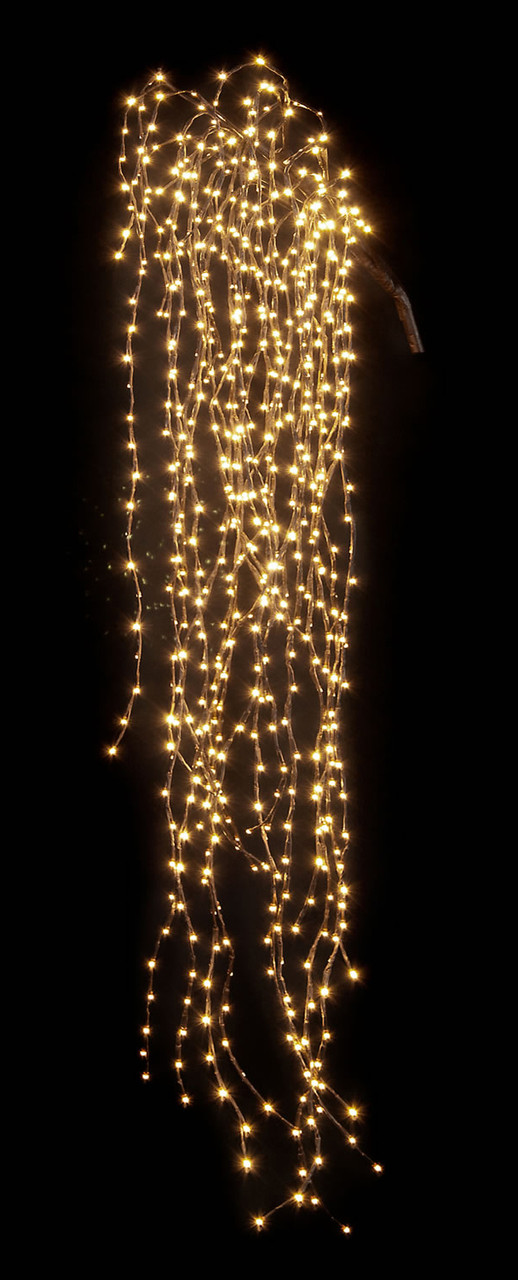 Новорічна гірлянда Кінський хвіст, 25 ліній по 2 метри, теплий білий, блимає (кожна 4-а лампочка)