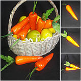 Морква штучна, муляж, пінопласт 22см, фото 6