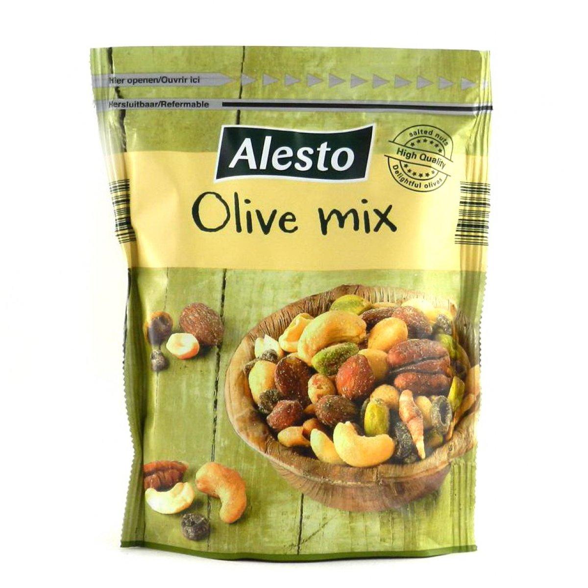 Мікс горіхів Alesto Olive Mix (в'ялені оливки, мигдаль, кеш'ю, фундук), 200 г.