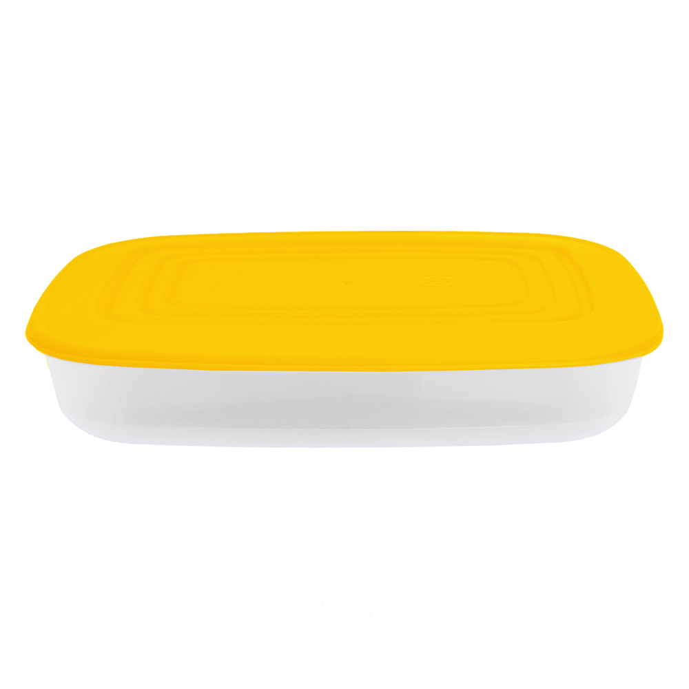 Контейнер для харчових продуктів 1,5 л прямокутний з різнобарвними кришками Алеана 167024
