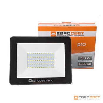 Прожектор світлодіодний ЕВРОСВЕТ 50Вт 6400К EV-50-504 PRO 4500Лм
