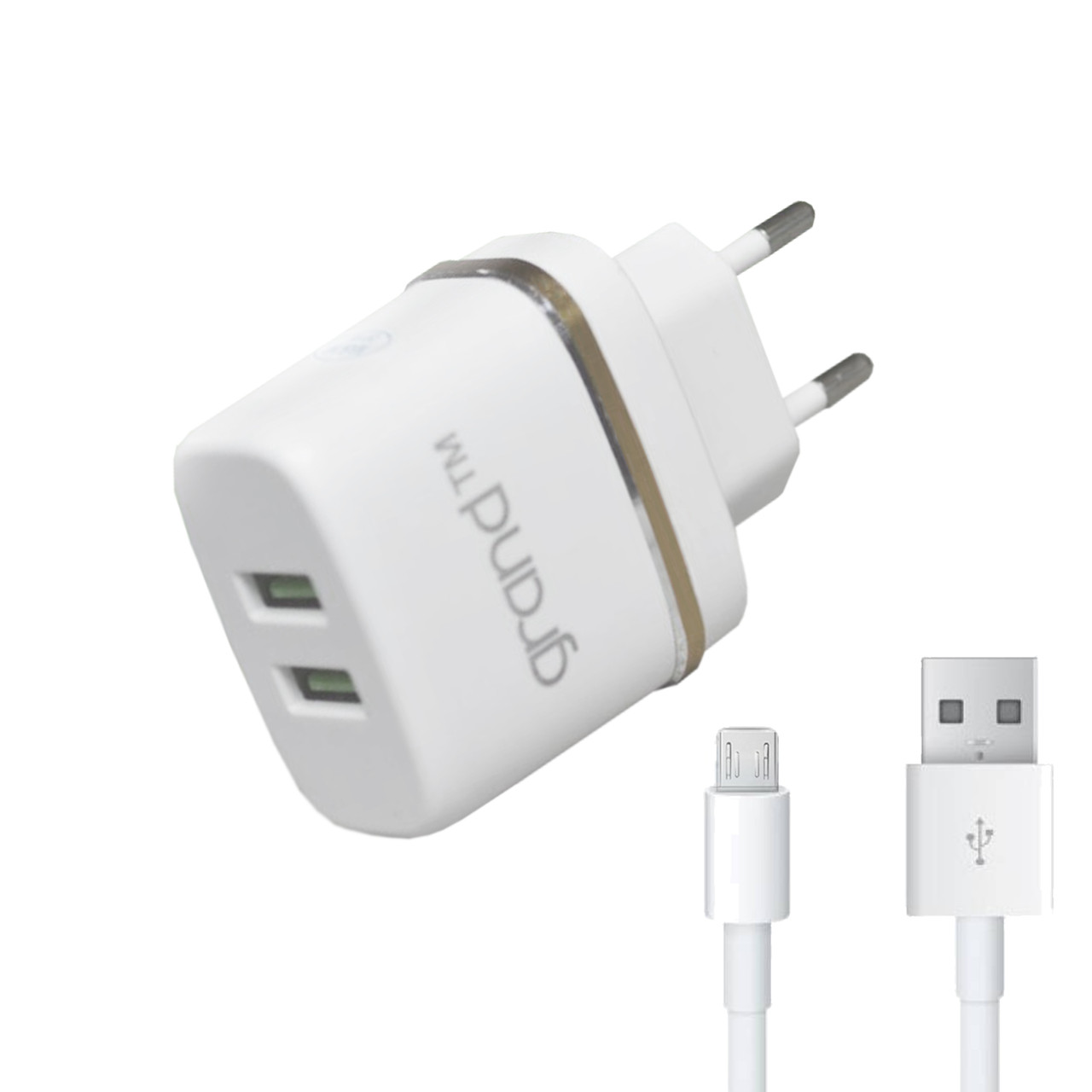 Мережеве зарядне Grand GH-C02 2USB 2.1 A + micro usb кабель
