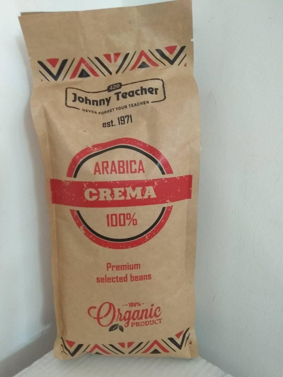 Кава органічна в зернах Johnny Teacher 100% Арабіка Crema 1 кг