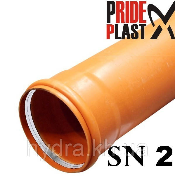 Труба наружная д.110х1м SN2 стенка 2,7 Pride Plast - фото 2 - id-p780780090