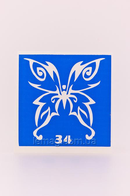Boni Kasel Трафарет для био тату 6x6 см - 034 (1 шт, 5 шт, 10 шт)