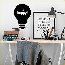 Дошка наклейка для малювання крейдою Лампочка (ПВХ наклейки, стікери декор самоклеюча інтер'єрна наклейка)