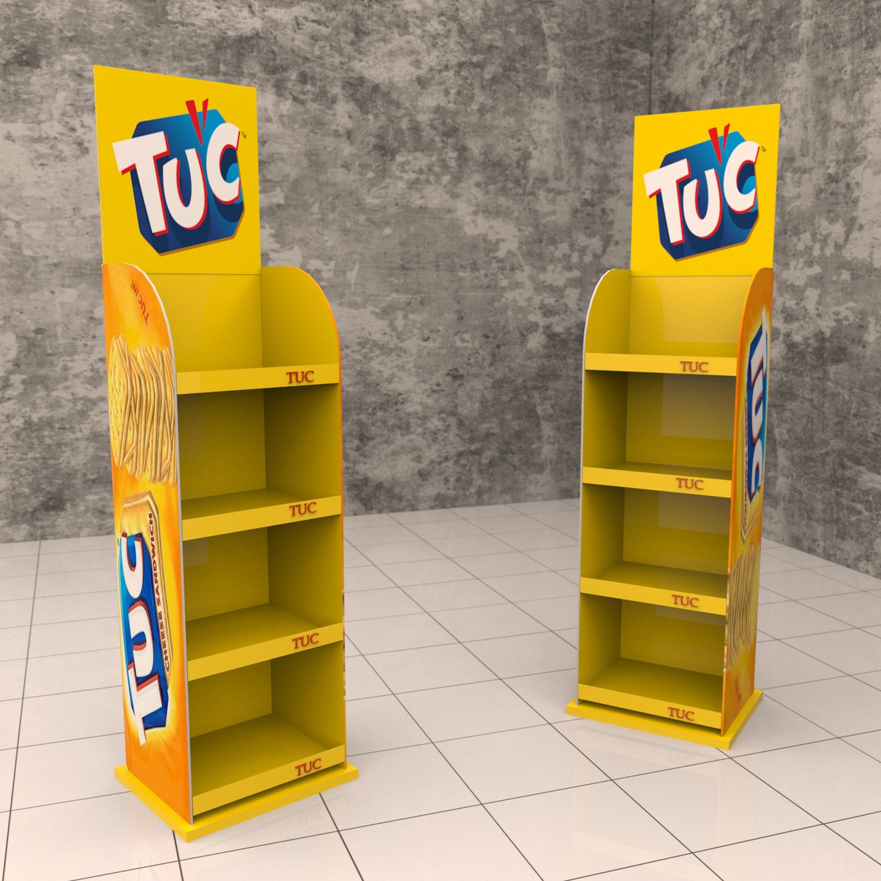 Підлогова POS-стійка під снеки та печиво TUC оптом під замовлення, фото 1