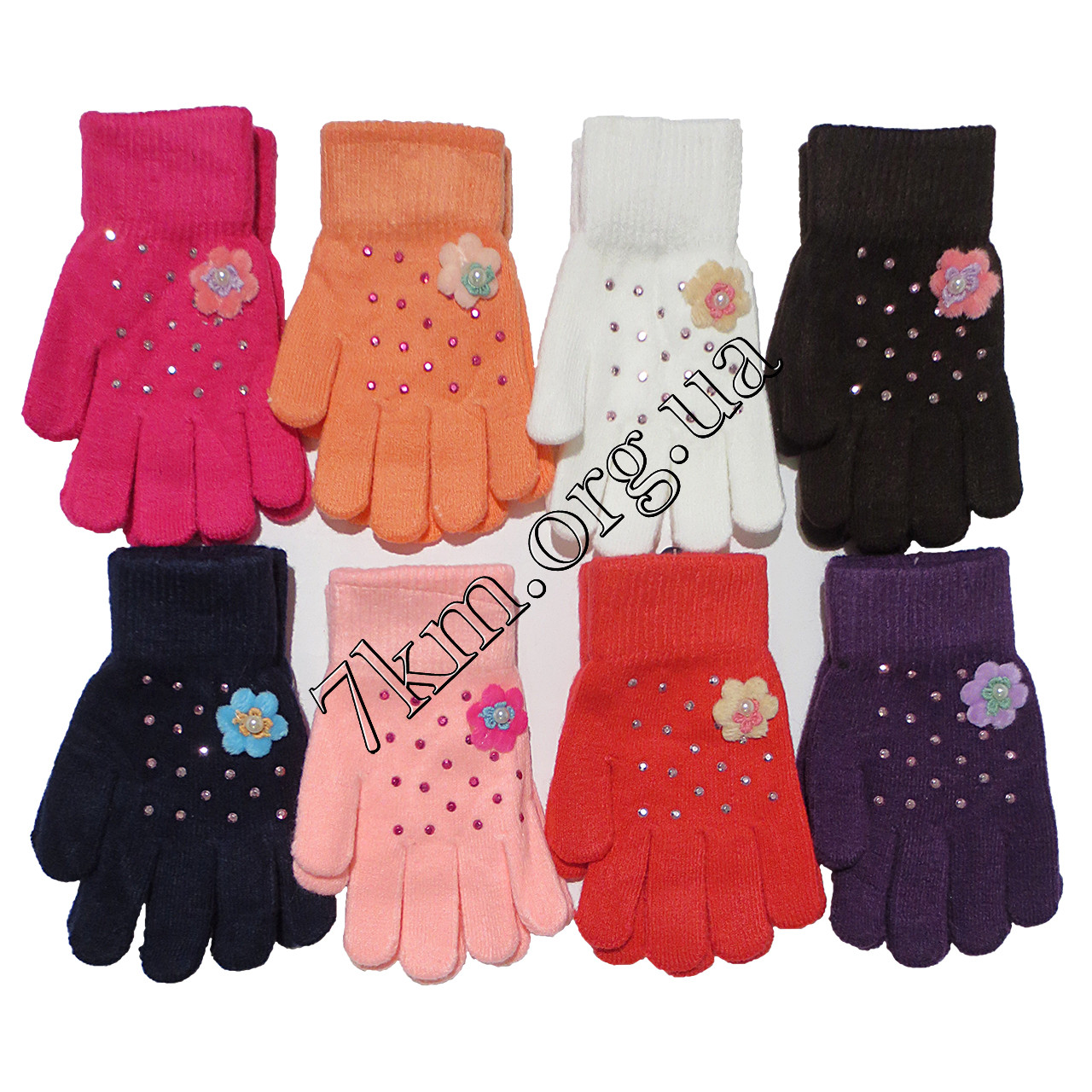 Рукавички підліткові одинарні +начіс для дівчаток 9-12 років Оптом 5656 M, фото 1