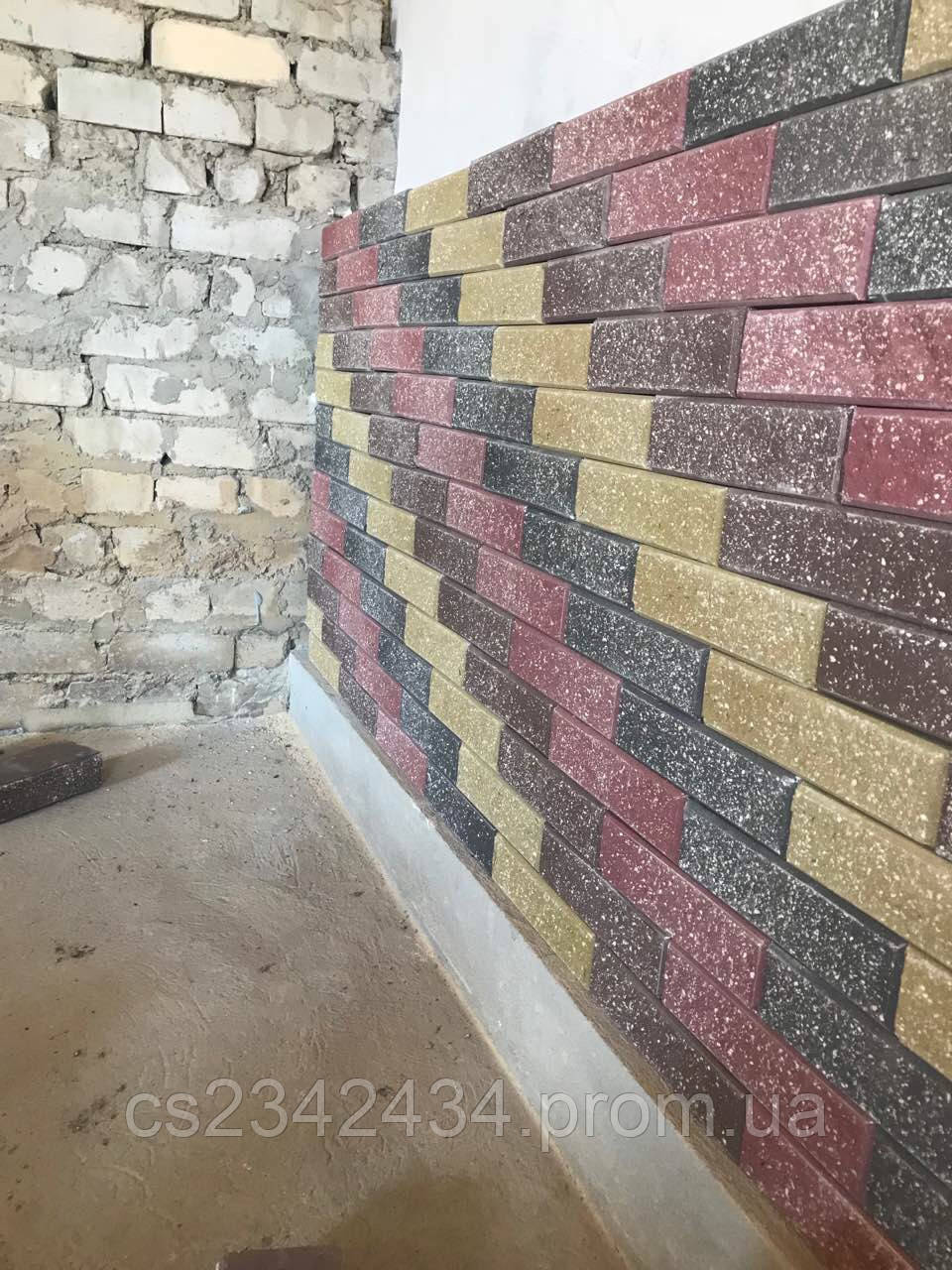 Цегла ложок "мармуровий" з фаскою на дві сторони 250х100х65