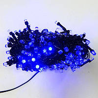 Гірлянда Нитка Кристал LED 300, чорний дріт, синій