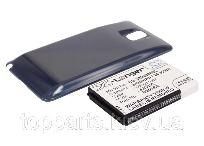 Акумуляторна батарея CameronSino для смартфона Samsung Galaxy Note 3 (SM-N9000), 6400mAh/24.32 Wh, з кришкою
