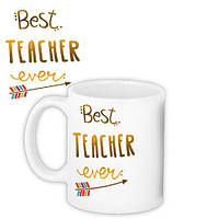 Чашка з принтом Best teacher ever 330 мл (KR_SS001)