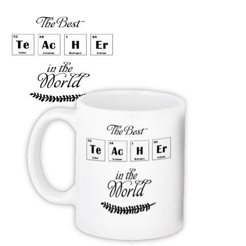 Чашка з принтом The best teacher in the world 330 мл (KR_SS009)