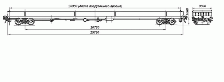 Вагон-платформа для длинномерных грузов модели 13-4092, Днепровагонмаш - фото 2 - id-p781205073