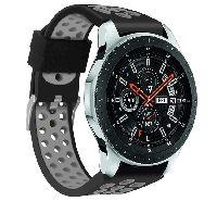 Спортивний ремінець з перфорацією для годинника Samsung Galaxy Watch 46 mm SM-R800 - Black&Grey