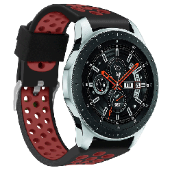 Спортивний ремінець з перфорацією для годинника Samsung Galaxy Watch 46 mm SM-R800 - Black&Red