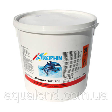 Мультитаб 200, 5 кг — комбіновані таблетки хлору, Delphin, фото 1