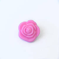 Розочка маленькая (розовая) бусина из силикона