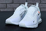 Кросівки чоловічі/жіночі Nike Air Max 270 White "Білі з чорним" найк аїр макс р. 36-45, фото 3