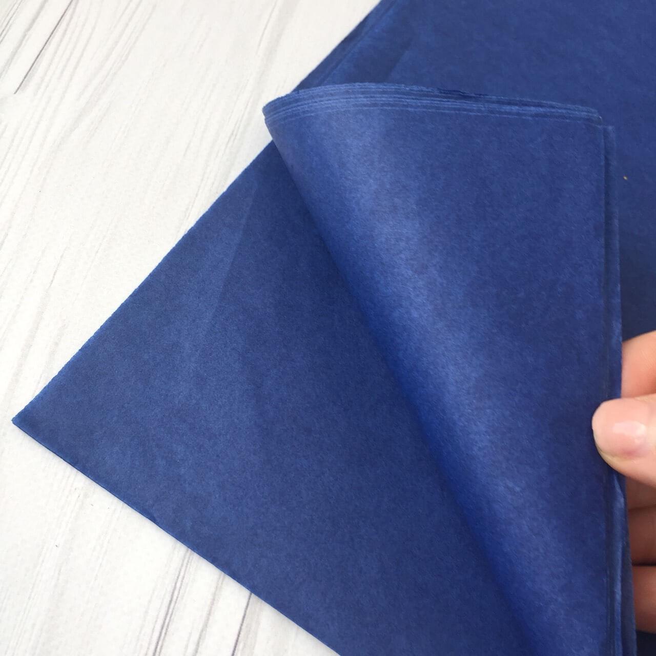 Бумага тишью 75*50см лист (темно-синий), упаковочная папиросная - фото 1 - id-p781336350