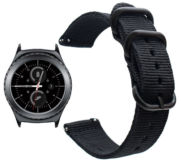 Нейлоновий ремінець Primo Traveller для годин Samsung Gear S2 Classic SM-R732 / RM-735 - Black