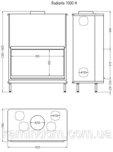 Каминная Топка Hark - Radiante 1000 H Ecoplus - фото 2 - id-p64644807