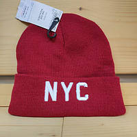 Шапка - Terranova - Надпись буквы NYC New York красная (Зимняя/Зимова шапка)