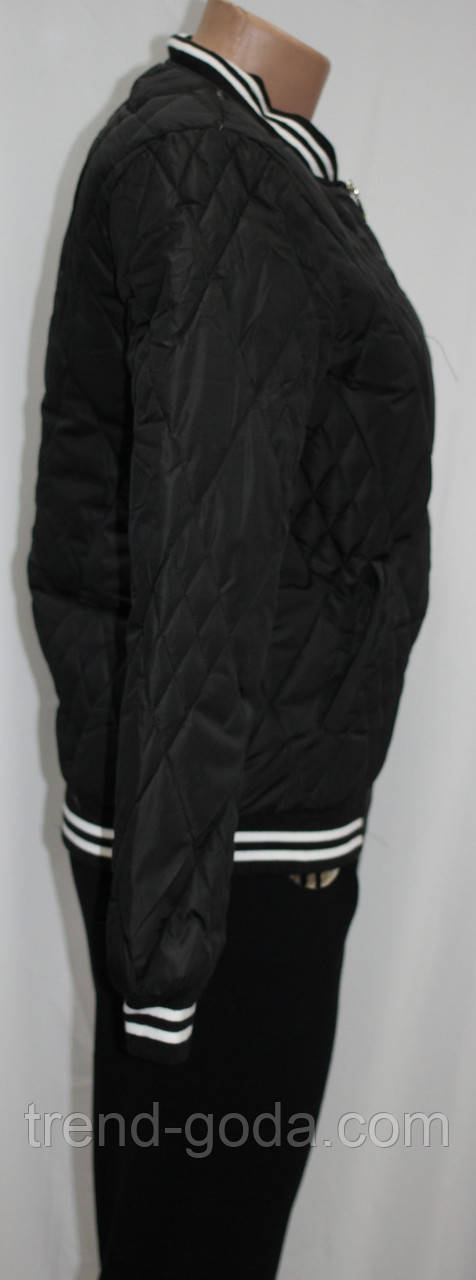 Куртка осенняя женская, на синтепоне, черная - фото 2 - id-p781409906