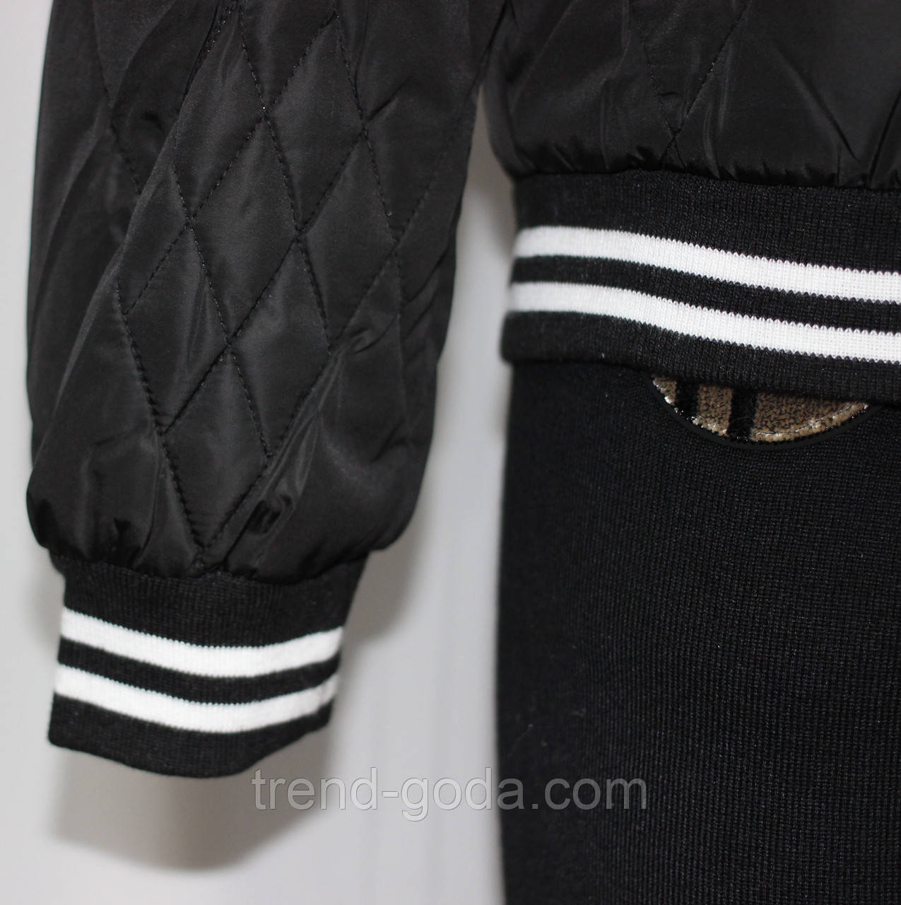 Куртка осенняя женская, на синтепоне, черная - фото 4 - id-p781409906