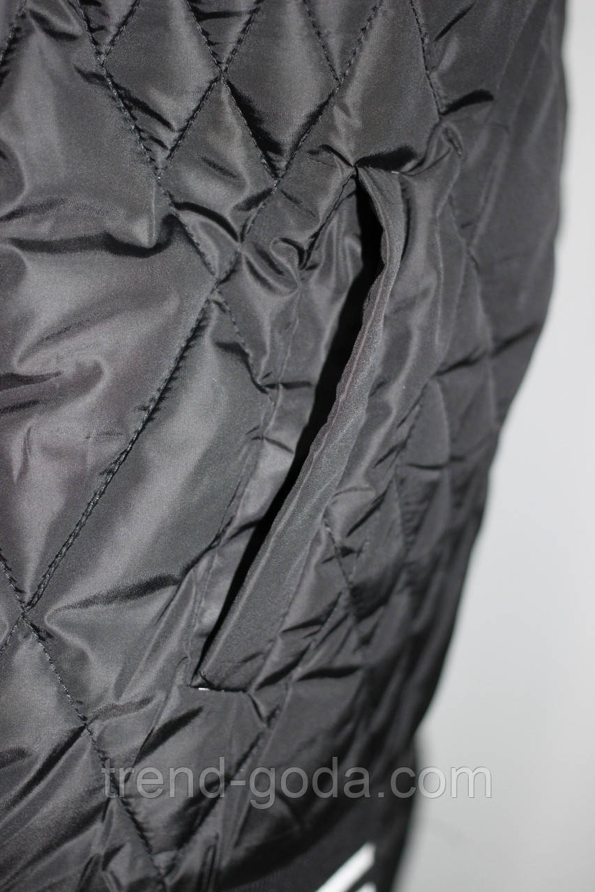 Куртка осенняя женская, на синтепоне, черная - фото 7 - id-p781409906