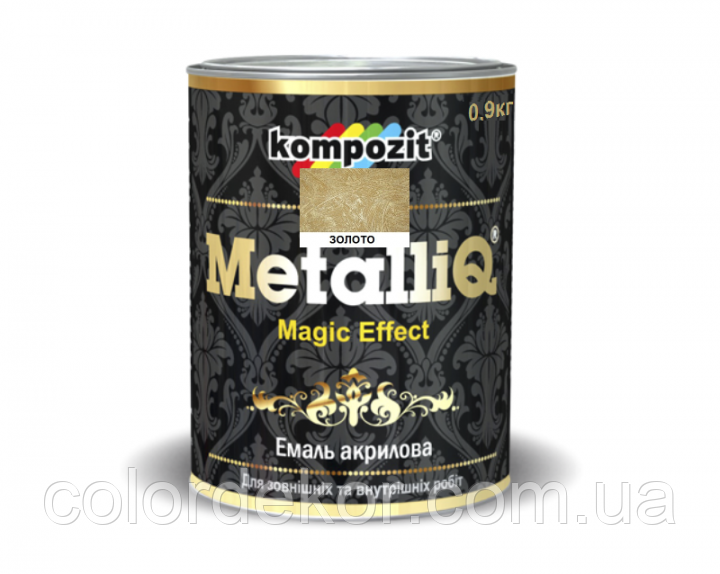 Декоративна емаль акрилова METALLIQ (золото) 0,9 кг