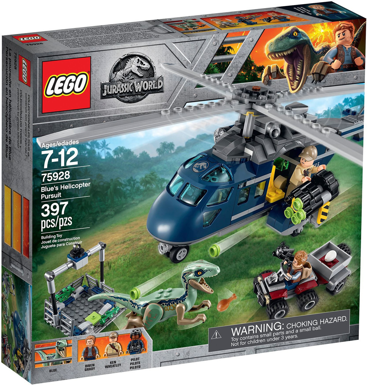 Lego Jurassic World Погоня за Блю на вертольоті 75928