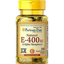 Вітамін Е-400 натуральний Альфа-Токоферол, Puritan's Pride, Vitamin E-400 iu Naturally,100 softgels