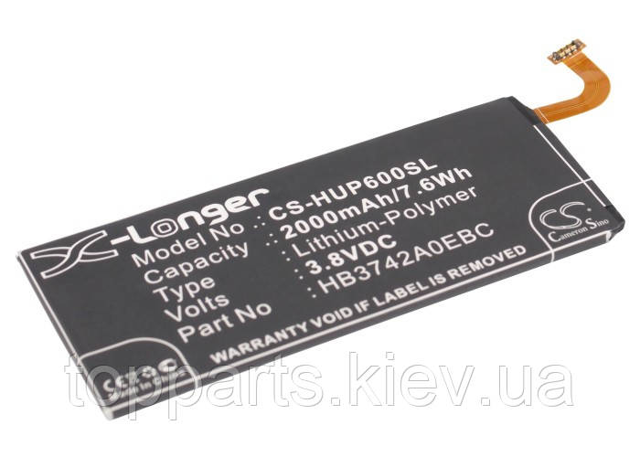 Акумуляторна батарея CameronSino для смартфона HUAWEI Ascend P6/P6-U06, 2000mAh/7.60 Wh, X-Longer, внутрішній