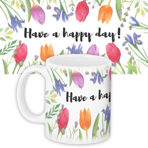 Кружка з принтом Happy Have a happy day (KR_16J033)