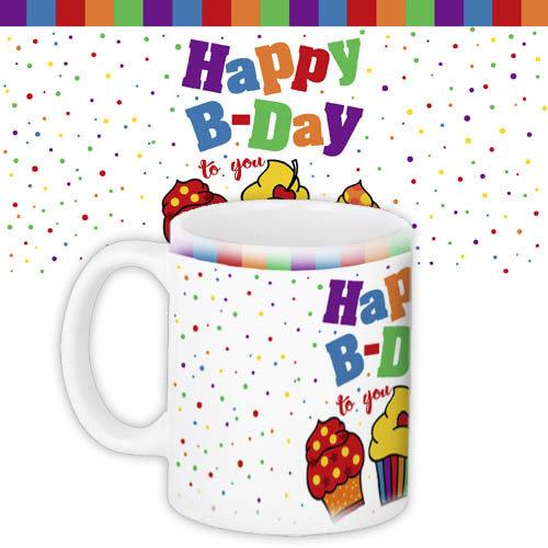 Кружка з принтом Happy birthday 330 мл (KR_18M011)